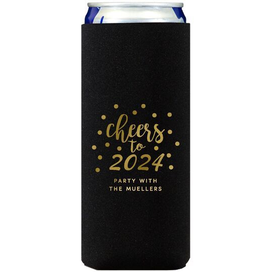 Confetti Dots Cheers to the New Year Collapsible Slim Huggers